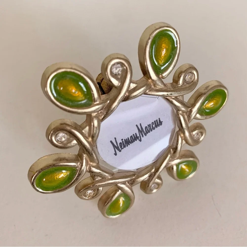 Jay strongwater crystal and enamel frame pin